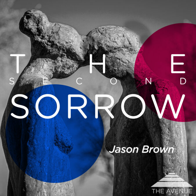 two cubist statues with text "THE SECOND SORROW JASON BROWN"